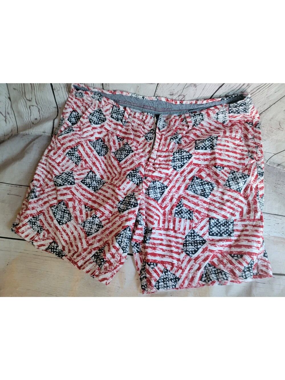 Charleston Threads Mens “Country First” Shorts Size 38 American Flag Patriotic